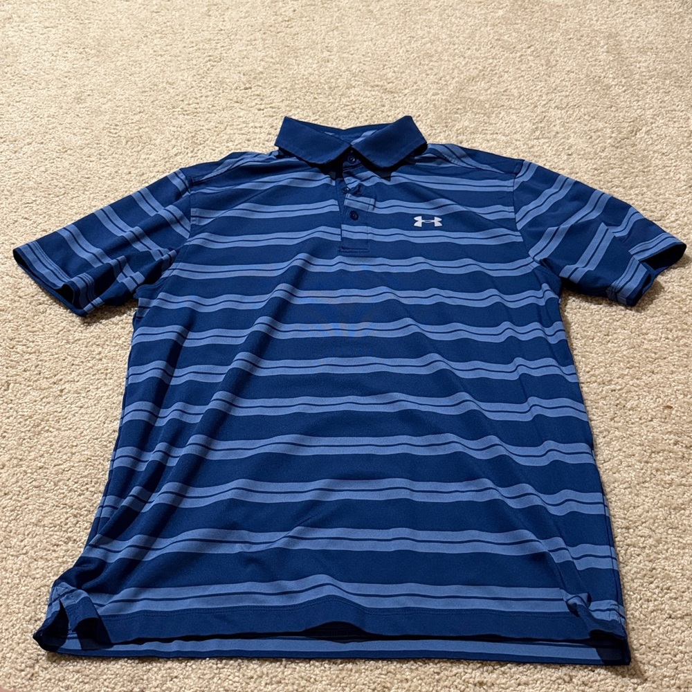 Under Armour Navy and Light Blue Golf Polo Shirt